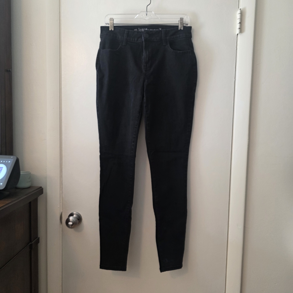 M Jeans By Maurices Black Denim Mid-Rise Jeans Size Medium Long